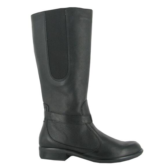 NAOT | Black "Viento" Leather Elastic Side Inserts Riding Boots | Women's 38 - Picture 1 of 9